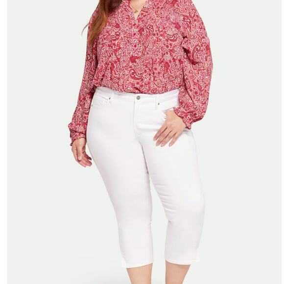 Nwt-Nydj Plus -Chloe Capri Colored Jeans, Optic White-22W - Picture 1 of 8